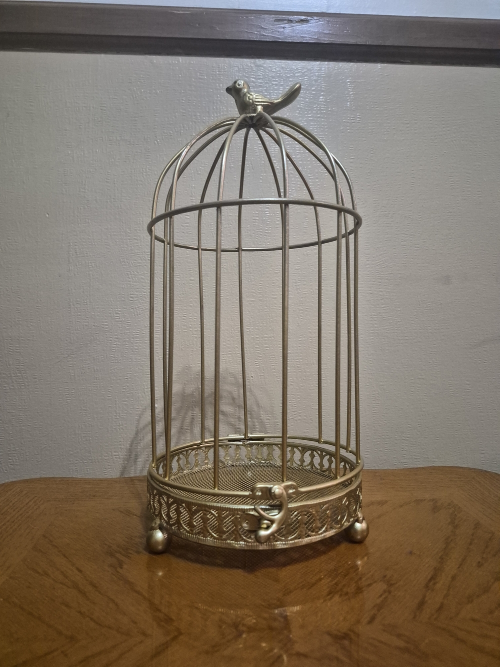 Vintage Gold Birdcage Decor